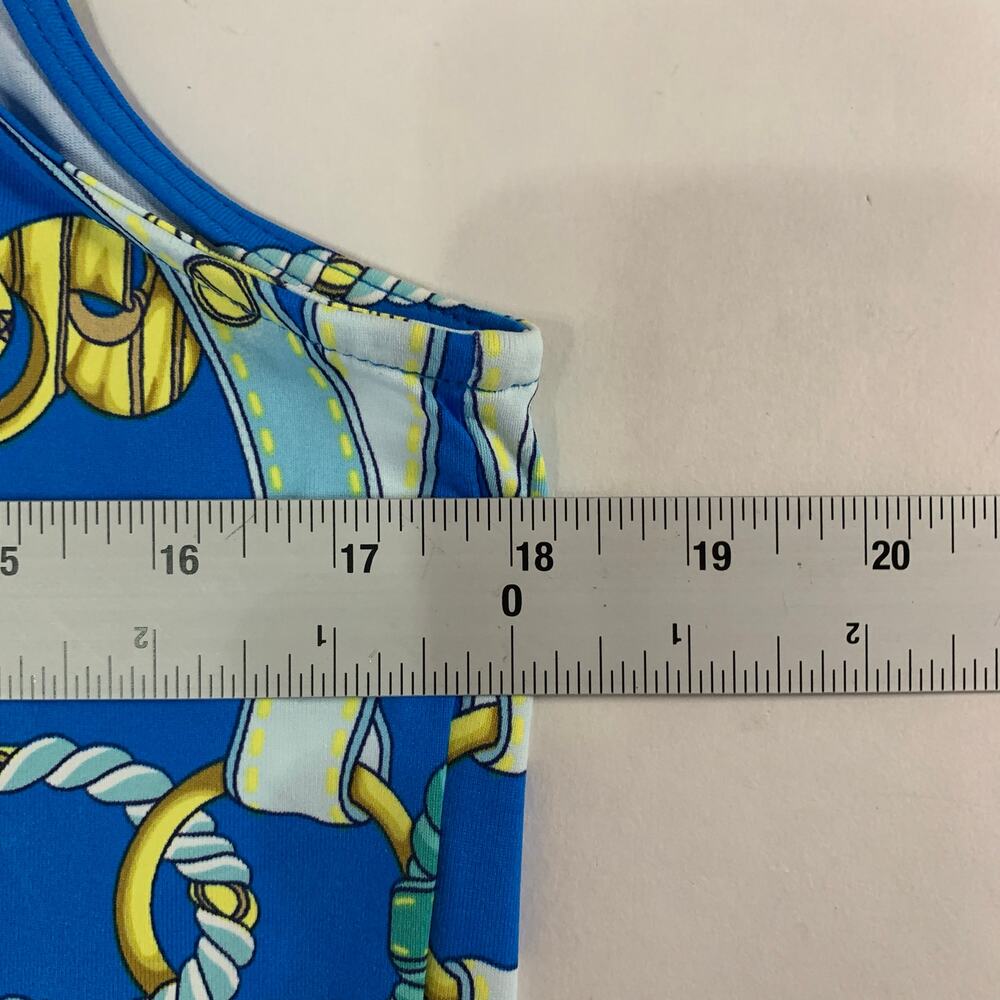 J McLaughlin Noa Halter Top M NEW Aqua Yellow Nautical Marina Sailing Resort - Picture 4 of 7
